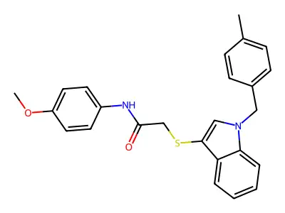 N-(4-methoxyphenyl)-2-((1-(4-methylbenzyl)-1H-indol-3-yl)thio)acetamide structure