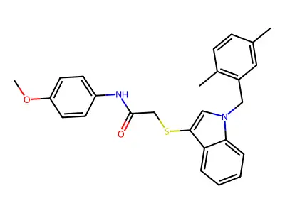 2-((1-(2,5-dimethylbenzyl)-1H-indol-3-yl)thio)-N-(4-methoxyphenyl)acetamide structure