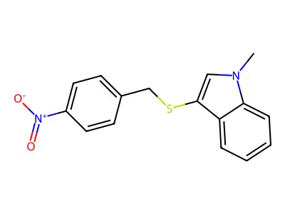 1-methyl-3-{[(4-nitrophenyl)methyl]sulfanyl}-1H-indole structure