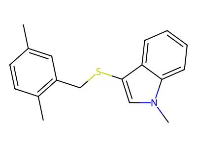 3-[(2,5-Dimethylphenyl)methylsulfanyl]-1-methylindole structure