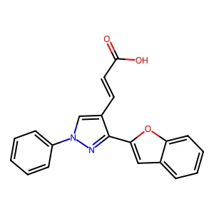 3-(3-Benzofuran-2-yl-1-phenyl-1H-pyrazol-4-yl)-acrylic acid structure