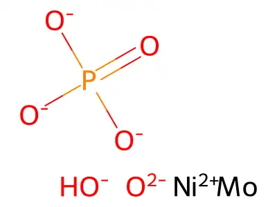 Molybdenum nickel hydroxide oxide phosphate structure