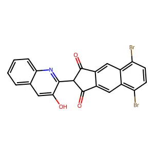 1H-Benz[f]indene-1,3(2H)-dione, 5,8-dibromo-2-(3-hydroxy-2-quinolinyl)- structure