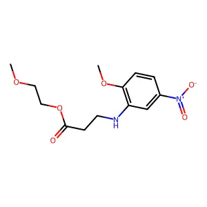 beta-Alanine, N-(2-methoxy-5-nitrophenyl)-, 2-methoxyethyl ester structure