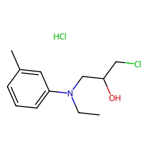 2-Propanol, 1-chloro-3-[ethyl(3-methylphenyl)amino]-, hydrochloride (1:1) structure