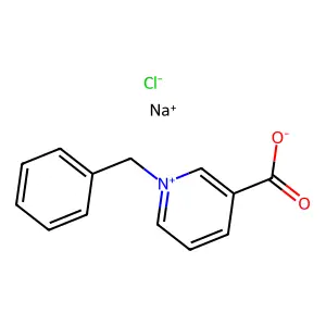 Pyridinium, 3-carboxy-1-(phenylmethyl)-, chloride, sodium salt (1:1:1) structure