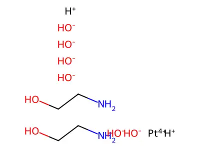 Platinate (Pt(OH)62-), (OC-6-11)-, hydrogen, compd. with 2-aminoethanol (1:2:2) structure