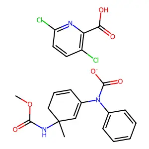 2-Pyridinecarboxylic acid, 3,6-dichloro-, mixt. with 3-((methoxycarbonyl)amino)phenyl(3-methylphenyl)carbamate structure