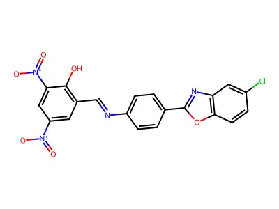 6-{[4-(5-Chloro-1,3-benzoxazol-2-yl)anilino]methylidene}-2,4-dinitrocyclohexa-2,4-dien-1-one structure