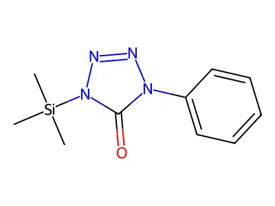5H-Tetrazol-5-one, 1,4-dihydro-1-phenyl-4-(trimethylsilyl)- structure