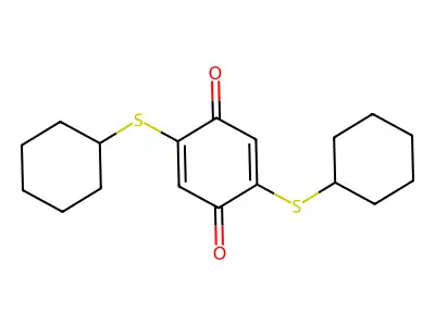 2,5-Bis(cyclohexylsulfanyl)cyclohexa-2,5-diene-1,4-dione structure
