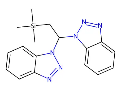 2,2-dibenzotriazol-1-ylethyl-trimethyl-silane structure
