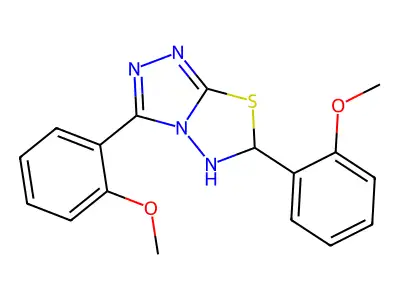3,6-Bis(2-methoxyphenyl)-5,6-dihydro-[1,2,4]triazolo[3,4-b][1,3,4]thiadiazole structure