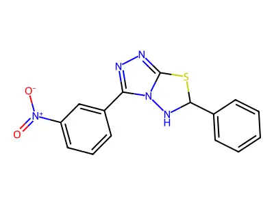 3-(3-Nitrophenyl)-6-phenyl-5,6-dihydro-[1,2,4]triazolo[3,4-b][1,3,4]thiadiazole structure