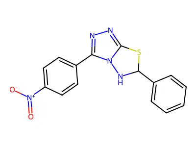 3-(4-Nitrophenyl)-6-phenyl-5,6-dihydro-[1,2,4]triazolo[3,4-b][1,3,4]thiadiazole structure