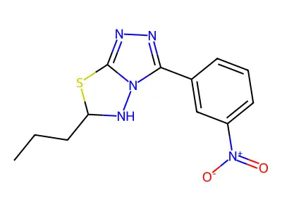 3-(3-Nitrophenyl)-6-propyl-5,6-dihydro-[1,2,4]triazolo[3,4-b][1,3,4]thiadiazole structure