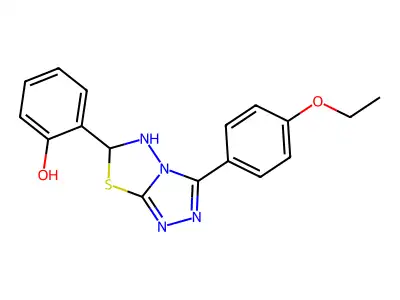 2-[3-(4-ethoxyphenyl)-5,6-dihydro-[1,2,4]triazolo[3,4-b][1,3,4]thiadiazol-6-yl]phenol structure