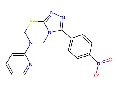 3-(4-nitrophenyl)-6-pyridin-2-yl-5,7-dihydro-[1,2,4]triazolo[3,4-b][1,3,5]thiadiazine structure