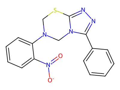 6-(2-Nitrophenyl)-3-phenyl-5,7-dihydro-[1,2,4]triazolo[3,4-b][1,3,5]thiadiazine structure