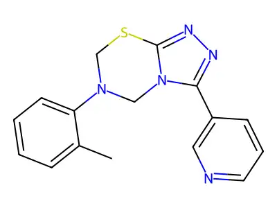 6-(2-methylphenyl)-3-pyridin-3-yl-5,7-dihydro-[1,2,4]triazolo[3,4-b][1,3,5]thiadiazine structure