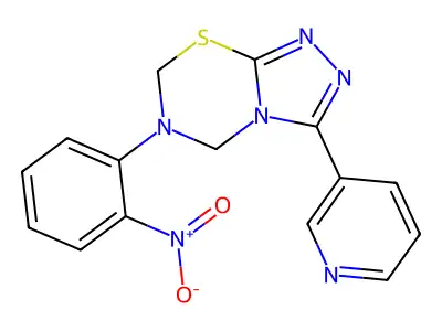 6-(2-nitrophenyl)-3-pyridin-3-yl-5,7-dihydro-[1,2,4]triazolo[3,4-b][1,3,5]thiadiazine structure