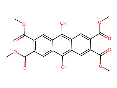 Tetramethyl 9,10-dihydroxyanthracene-2,3,6,7-tetracarboxylate structure