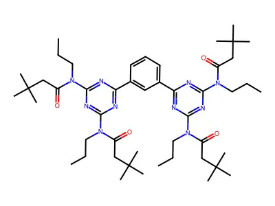 N-[4-[3-[4,6-bis[3,3-dimethylbutanoyl(propyl)amino]-1,3,5-triazin-2-yl]phenyl]-6-[3,3-dimethylbutanoyl(propyl)amino]-1,3,5-triazin-2-yl]-3,3-dimethyl-N-propylbutanamide structure
