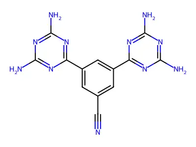 3,5-Bis(4,6-diamino-1,3,5-triazin-2-yl)benzonitrile structure