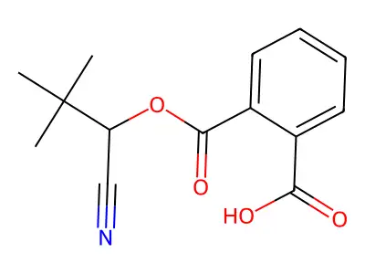 2-(1-Cyano-2,2-dimethylpropoxy)carbonylbenzoic acid structure