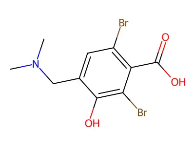 2,6-Dibromo-4-[(dimethylamino)methyl]-3-hydroxybenzoic acid structure