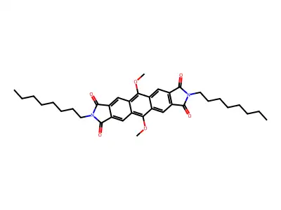 2,12-Dimethoxy-7,17-dioctyl-7,17-diazapentacyclo[11.7.0.03,11.05,9.015,19]icosa-1,3,5(9),10,12,14,19-heptaene-6,8,16,18-tetrone structure