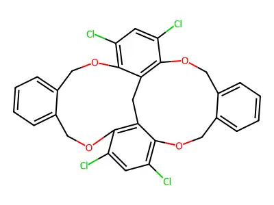13,15,28,30-Tetrachloro-2,11,17,26-tetraoxahexacyclo[14.14.3.04,9.012,33.019,24.027,31]tritriaconta-1(31),4,6,8,12(33),13,15,19,21,23,27,29-dodecaene structure