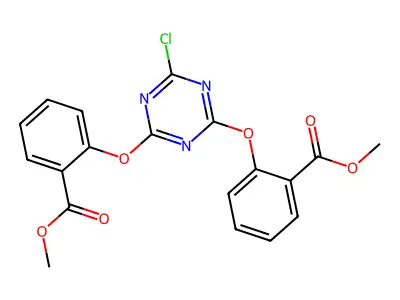 Methyl 2-[[4-chloro-6-(2-methoxycarbonylphenoxy)-1,3,5-triazin-2-yl]oxy]benzoate structure