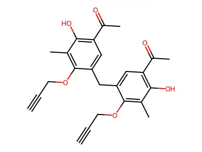 1-[5-[(5-acetyl-4-hydroxy-3-methyl-2-prop-2-ynoxyphenyl)methyl]-2-hydroxy-3-methyl-4-prop-2-ynoxyphenyl]ethanone structure