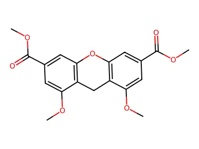 dimethyl 1,8-dimethoxy-9H-xanthene-3,6-dicarboxylate structure