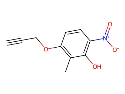 2-Methyl-6-nitro-3-prop-2-ynoxyphenol structure