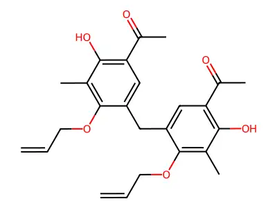 1-[5-[(5-acetyl-4-hydroxy-3-methyl-2-prop-2-enoxyphenyl)methyl]-2-hydroxy-3-methyl-4-prop-2-enoxyphenyl]ethanone structure