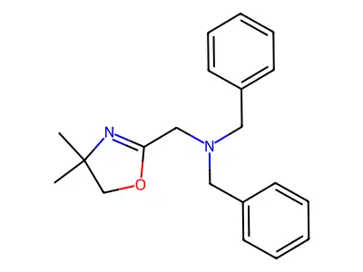 N-benzyl-N-[(4,4-dimethyl-5H-1,3-oxazol-2-yl)methyl]-1-phenylmethanamine structure