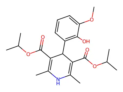 dipropan-2-yl 4-(2-hydroxy-3-methoxyphenyl)-2,6-dimethyl-1,4-dihydropyridine-3,5-dicarboxylate structure