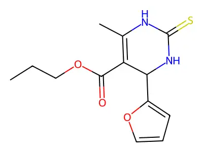 propyl 4-(furan-2-yl)-6-methyl-2-sulfanylidene-3,4-dihydro-1H-pyrimidine-5-carboxylate structure