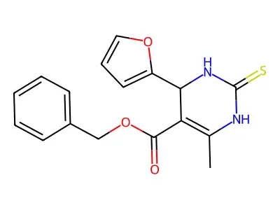 benzyl 4-(furan-2-yl)-6-methyl-2-sulfanylidene-3,4-dihydro-1H-pyrimidine-5-carboxylate structure