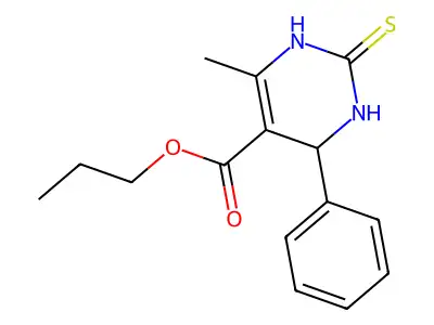 propyl 6-methyl-4-phenyl-2-sulfanylidene-3,4-dihydro-1H-pyrimidine-5-carboxylate structure