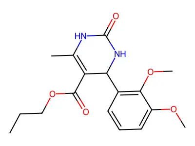 propyl 4-(2,3-dimethoxyphenyl)-6-methyl-2-oxo-3,4-dihydro-1H-pyrimidine-5-carboxylate structure
