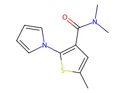 N,N,5-trimethyl-2-pyrrol-1-ylthiophene-3-carboxamide structure