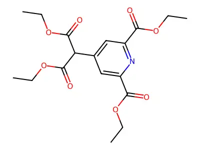 Diethyl 4-(1,3-diethoxy-1,3-dioxopropan-2-yl)pyridine-2,6-dicarboxylate structure