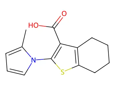 2-(2-Methylpyrrol-1-yl)-4,5,6,7-tetrahydrobenzothiophene-3-carboxylic structure