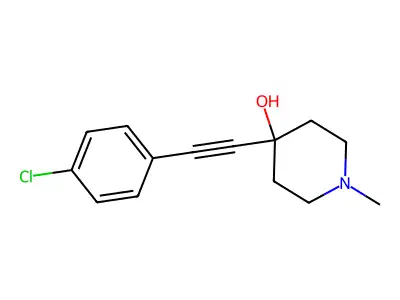 4-[2-(4-Chlorophenyl)ethynyl]-1-methylpiperidin-4-ol structure
