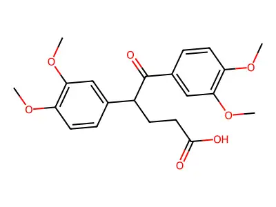 4,5-Bis(3,4-dimethoxyphenyl)-5-oxopentanoic acid structure