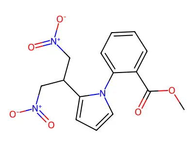 Methyl 2-[2-(1,3-dinitropropan-2-yl)pyrrol-1-yl]benzoate structure