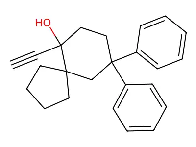10-Ethynyl-7,7-diphenylspiro[4.5]decan-10-ol structure